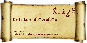 Kriston Özséb névjegykártya